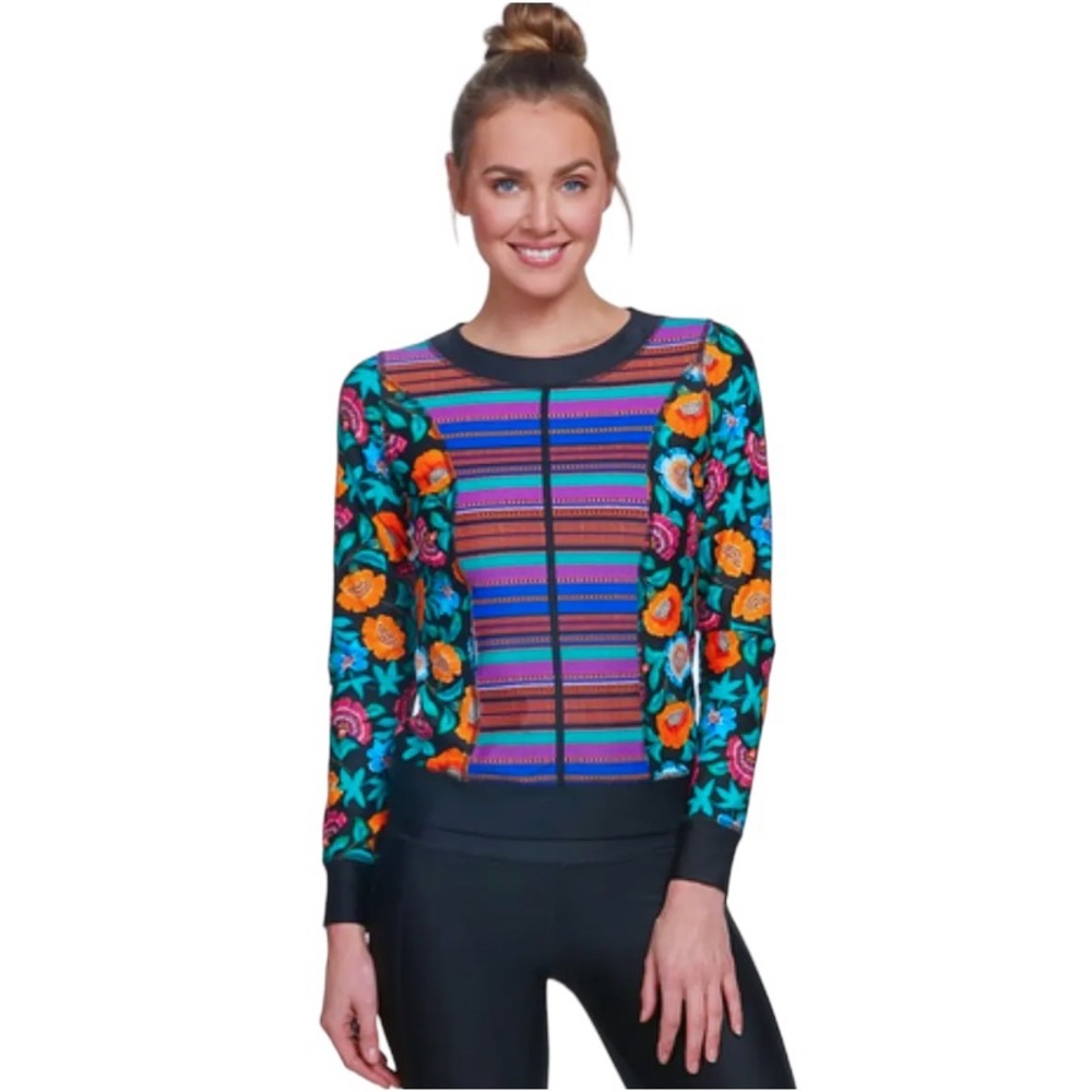 Body Glove Tropical Tenerife Rashguard Large Colorful Long Sleeve 50+ UPF Crew